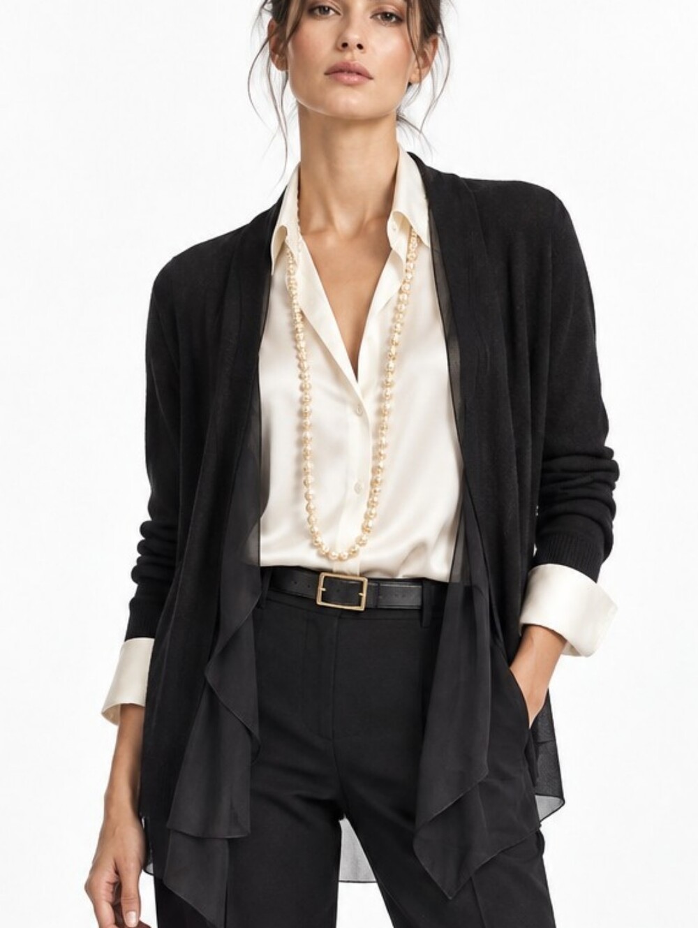 Cashmere And Silk Black Cardigan From Nordstrom Collection